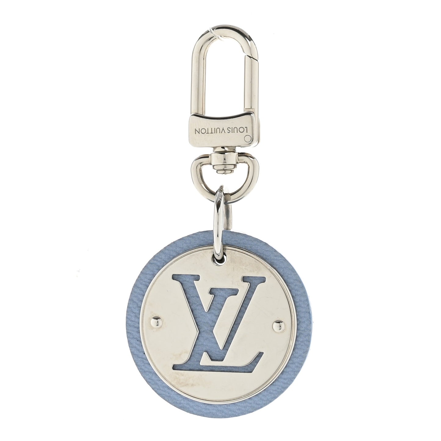 LV Circle Key Holder Bag Charm Sky Blue