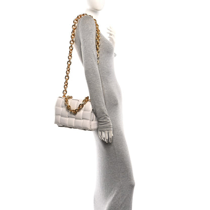 Bottega Veneta Lambskin Maxi Intreccio Padded Chain Cassette Crossbody Bag White 2 of 10