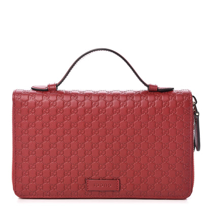 Gucci Microguccissima Zip Around Top Handle Travel Wallet Red 1 of 9