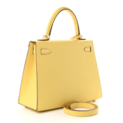 Hermes Epsom Kelly Sellier 25 Jaune Poussin 2 of 10