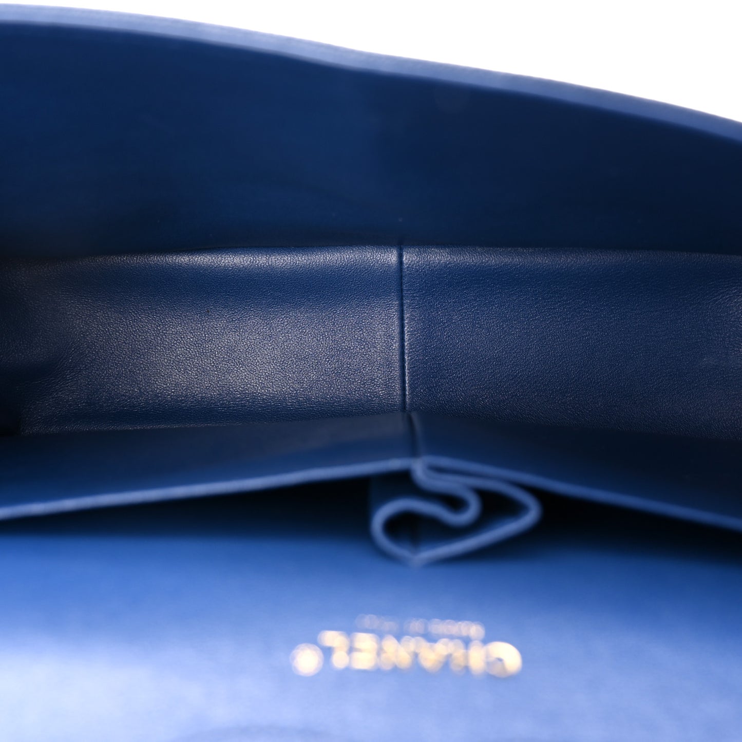 Caviar Quilted Jumbo Double Flap Navy Blue