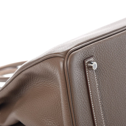 Hermes Taurillon Clemence Birkin 35 Etoupe 34 of 36