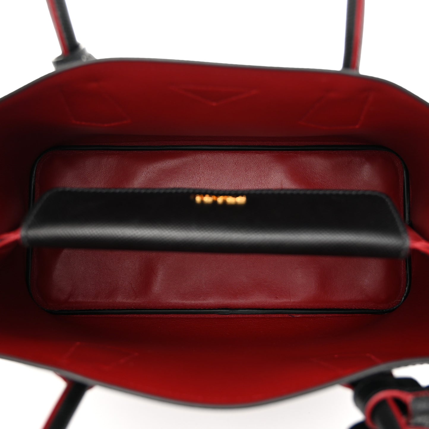 Saffiano Cuir Medium Double Bag Black Fuoco