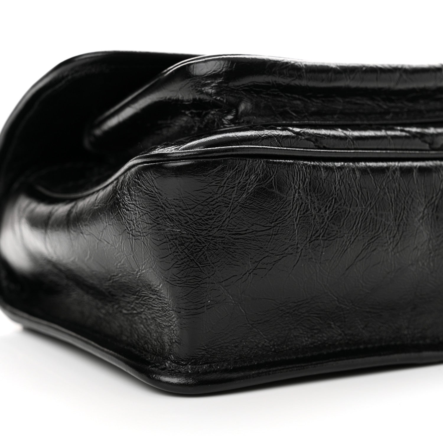 Saint Laurent Crinkled Lambskin Matelasse Monogram Baby Niki Chain Satchel Black 9 of 12