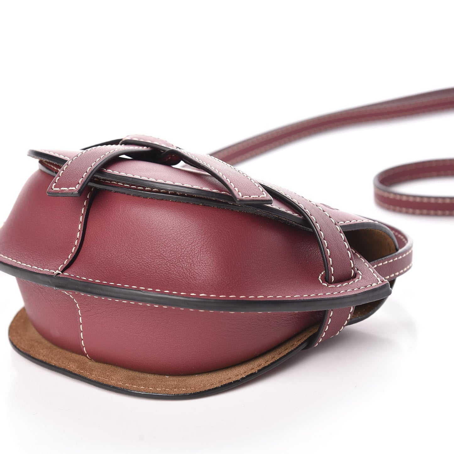 Calfskin Mini Gate Crossbody Bag Wine