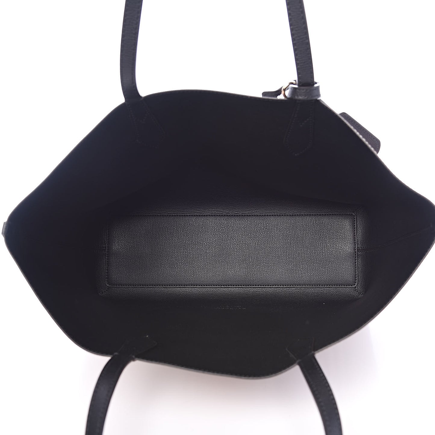 Grainy Calfskin Haymarket Check Medium Reversible Tote Black