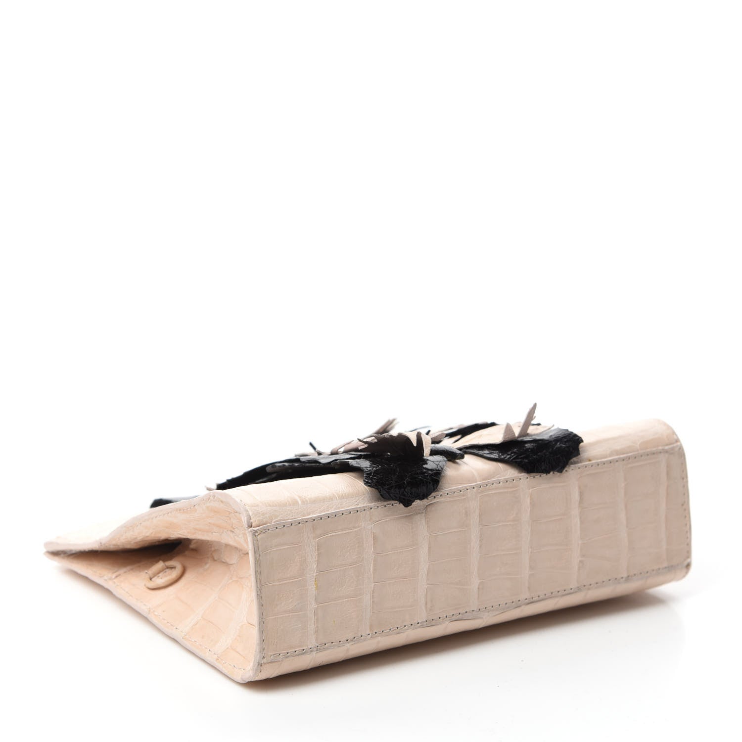 Nancy Gonzalez Crocodile Butterfly Small Clutch Bag Blush Black 4 of 10