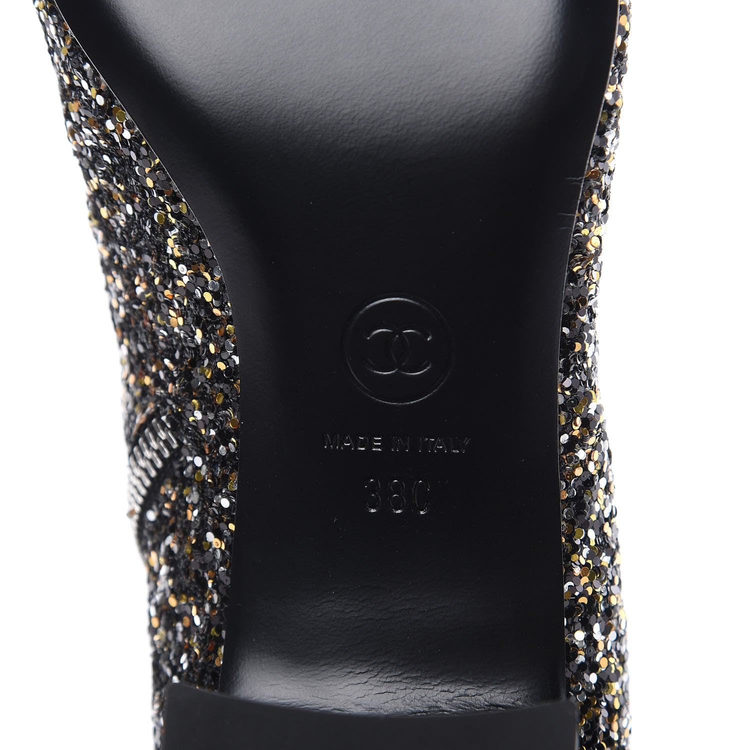 Chanel Glitter Patent Cap Toe Short Boots 38 Bronze Black 6 of 9