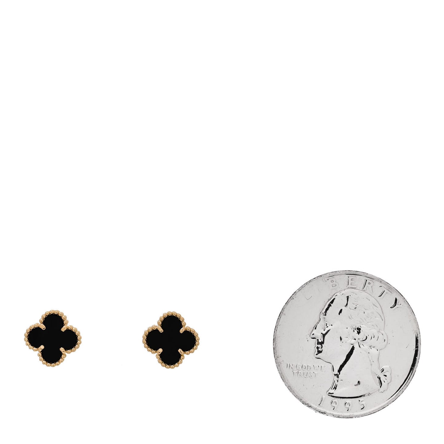 18K Yellow Gold Black Onyx Sweet Alhambra Earrings
