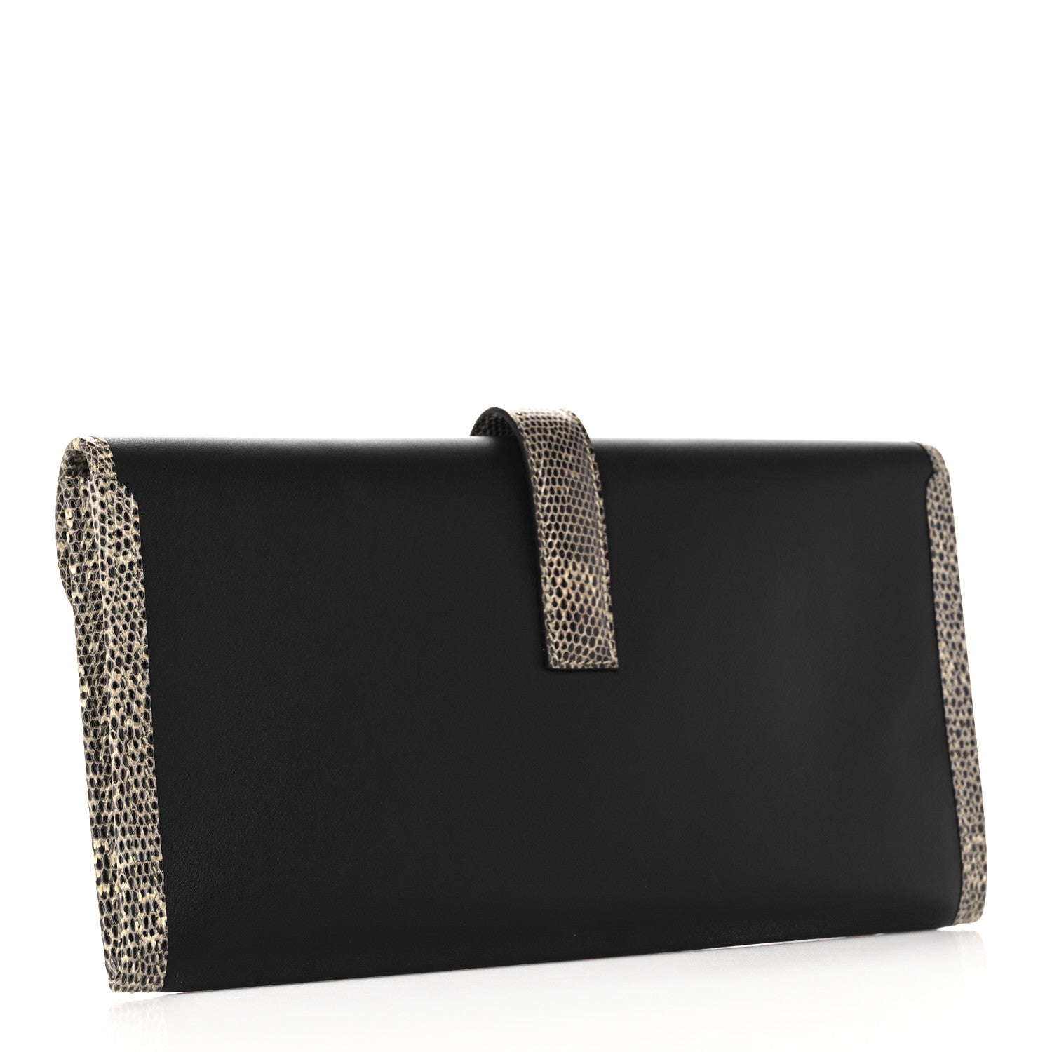 Hermes Swift Lizard Jige Elan Touch 29 Clutch Black Ombre 3 of 12