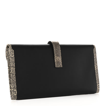 Hermes Swift Lizard Jige Elan Touch 29 Clutch Black Ombre 3 of 12