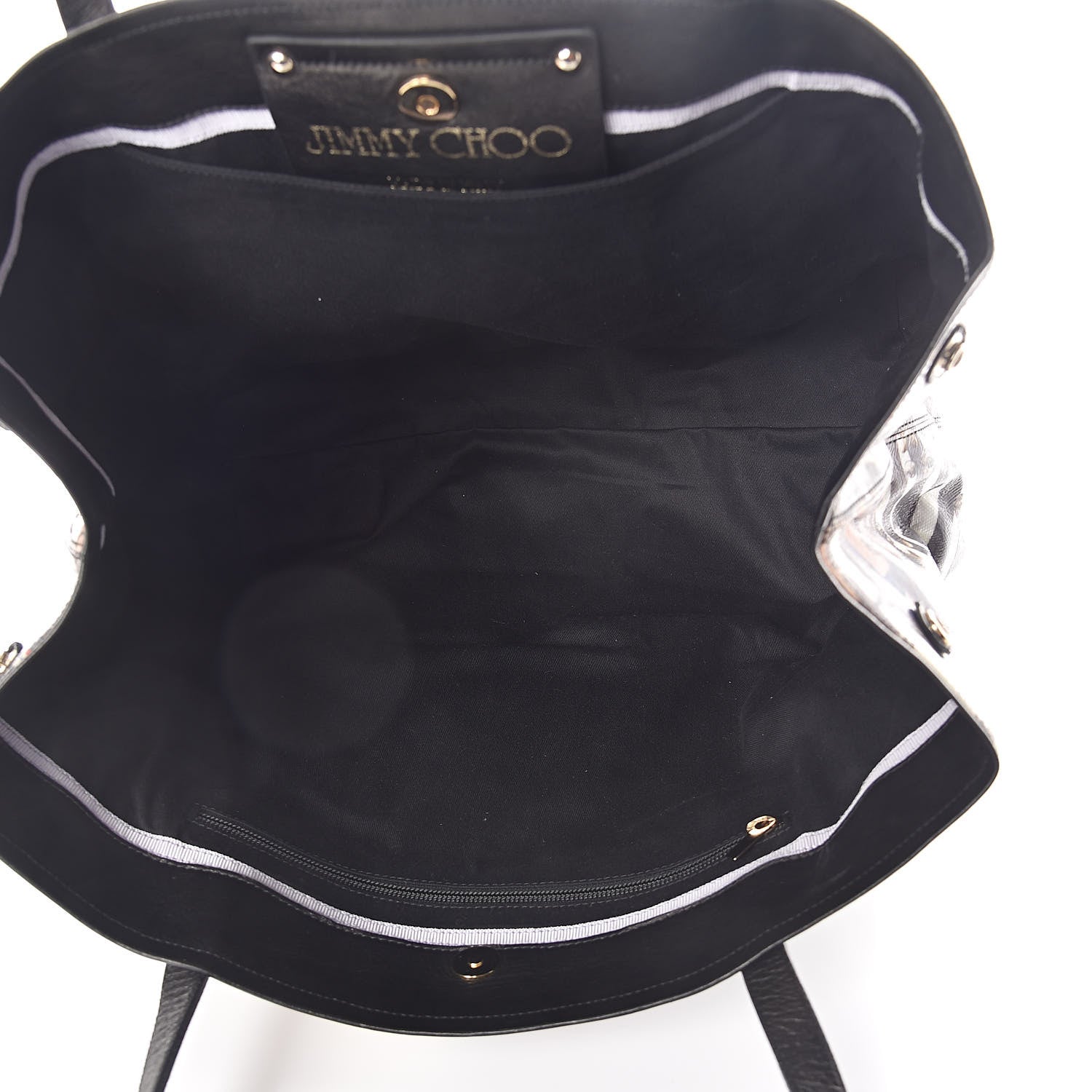Jimmy Choo Glazed Canvas Project Pep Tote Black 5 of 9
