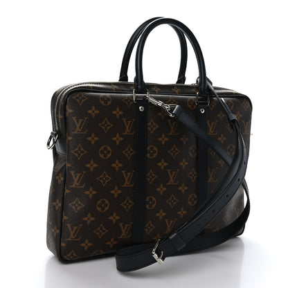 Louis Vuitton Monogram Macassar Porte-Documents Voyage PM 3 of 8