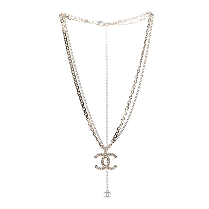 Chanel Crystal CC Multi Strand Chain Necklace Gold 3 of 5