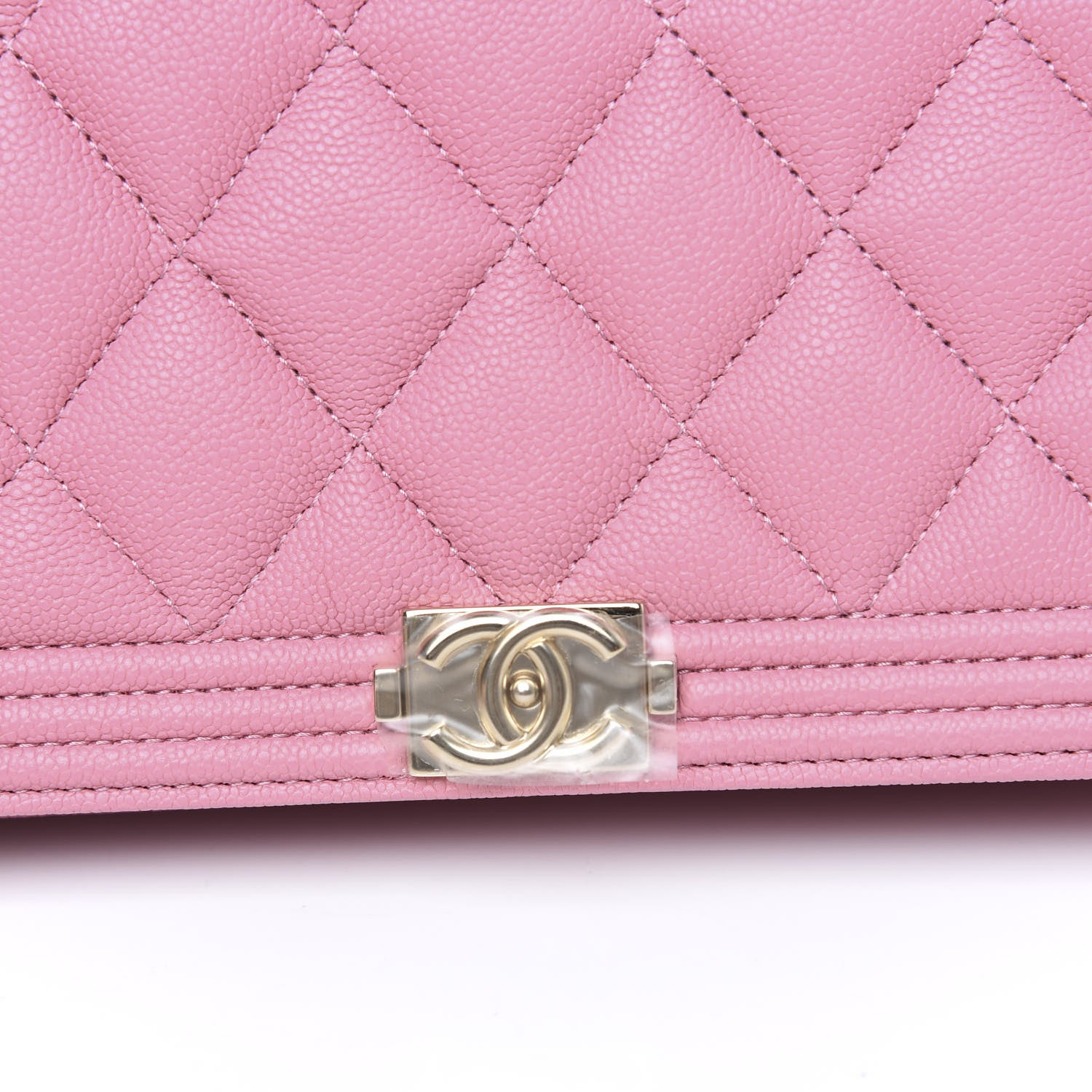 Chanel Caviar Quilted Boy Wallet On Chain WOC Light Pink 11 of 13
