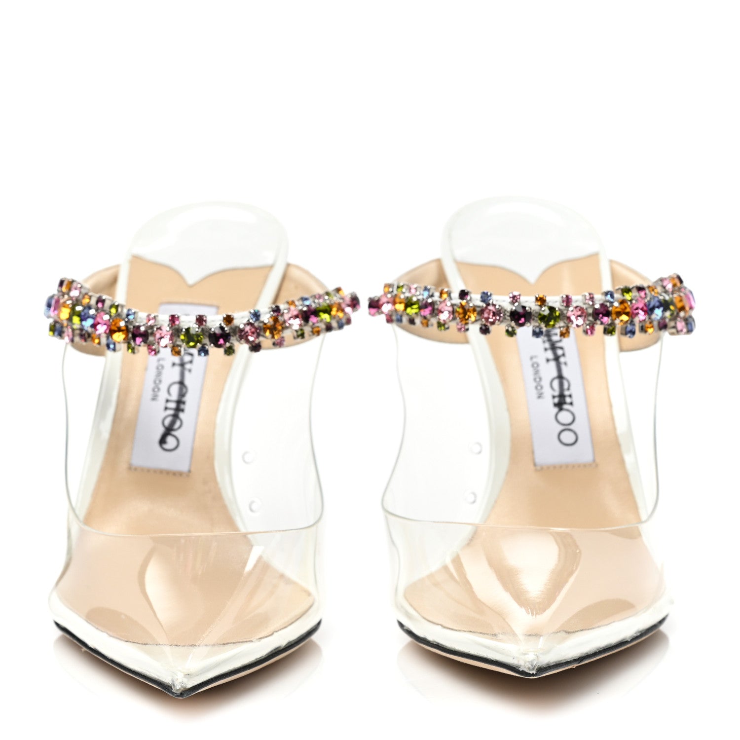 Jimmy Choo Patent Crystal Bing 100 Pumps 37 White Transparent 2 of 10