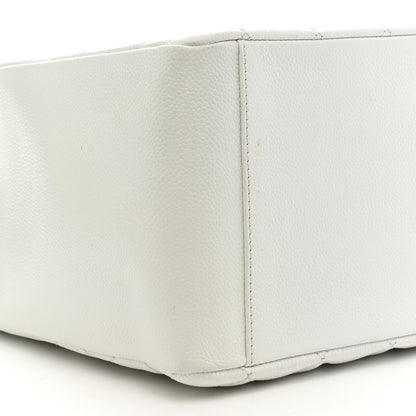 Chanel Caviar Quilted Grand Shopping Tote GST White 9 of 16