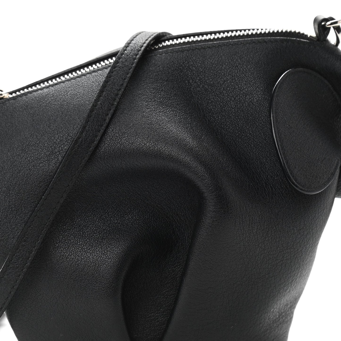 Calfskin Mini Elephant Crossbody Bag Black