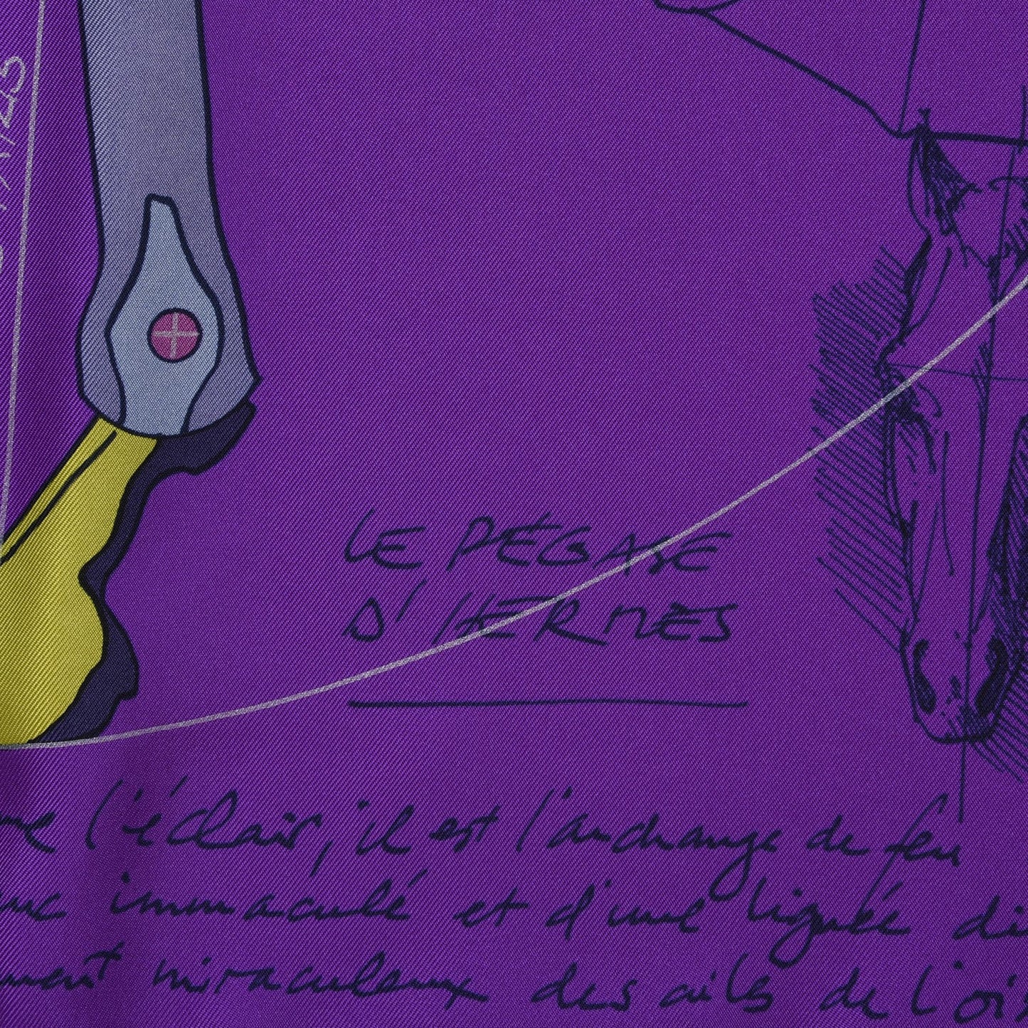 Silk Le Pegase D'Scarf 90 Ultra Violet Vert Bleu