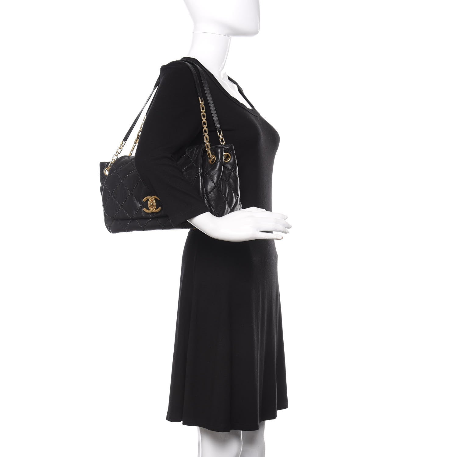 Chanel Calfskin Quilted Retro Chain Flap Black 2 of 13