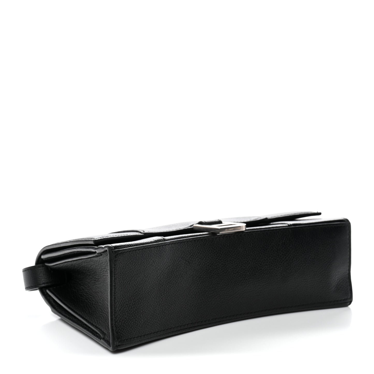 Grained Calfskin Small Hourglass Sling Shoulder Bag Black