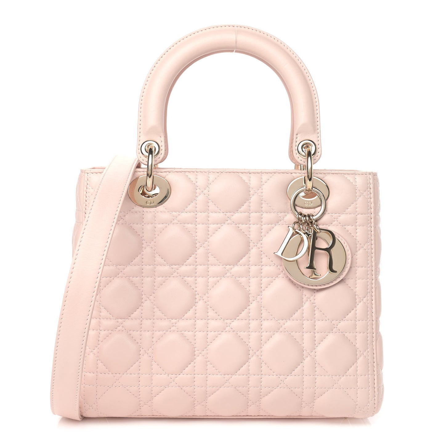 Lambskin Cannage Medium Lady Dior Light Pink