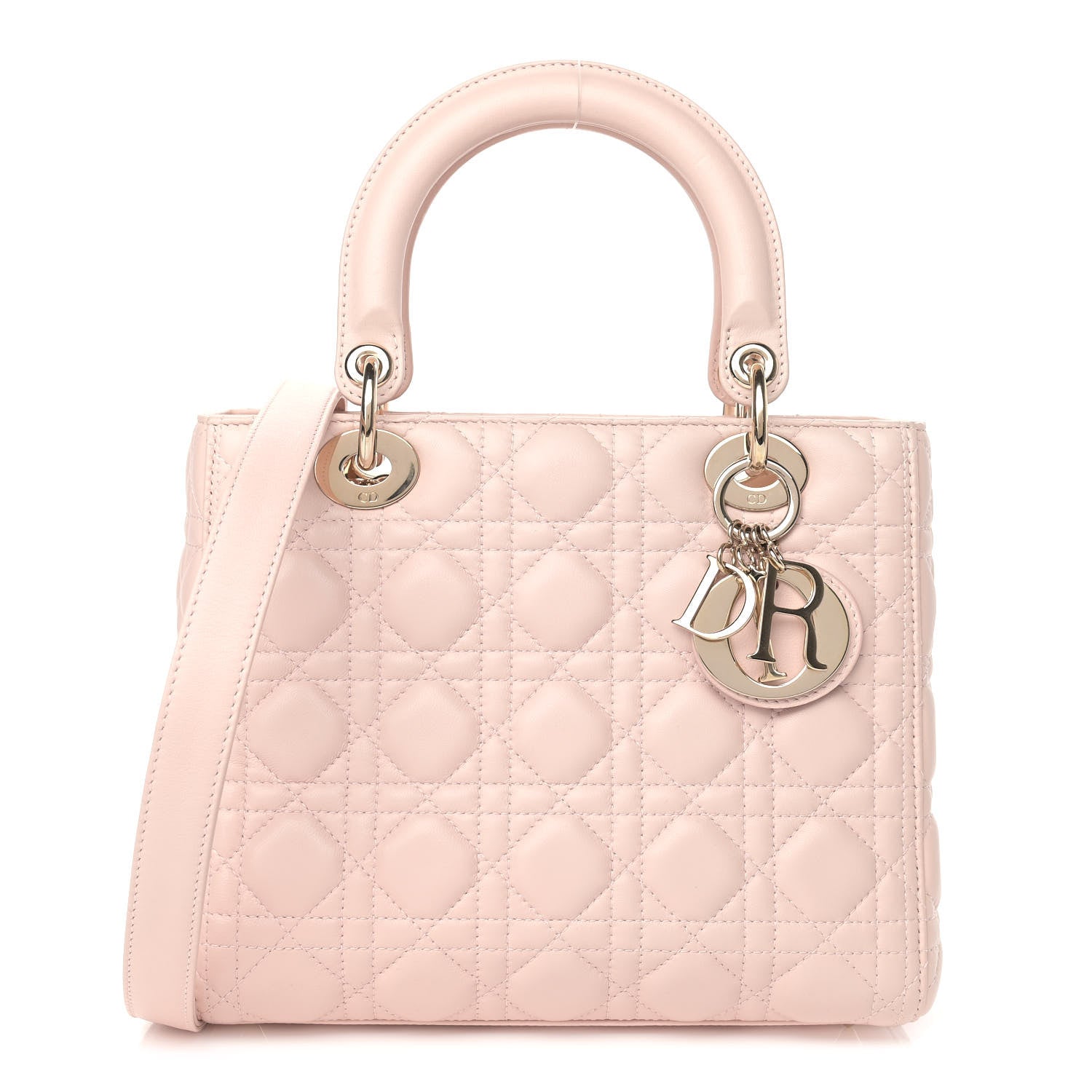 Christian Dior Lambskin Cannage Medium Lady Dior Light Pink 1 of 10