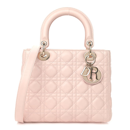 Christian Dior Lambskin Cannage Medium Lady Dior Light Pink 1 of 10