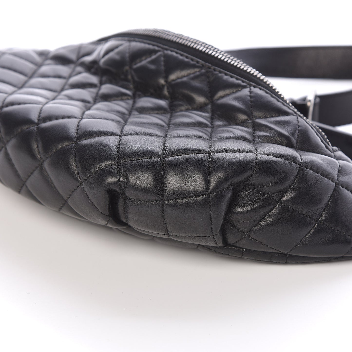 Calfskin Quilted Belt Me Up Waist Bag Black