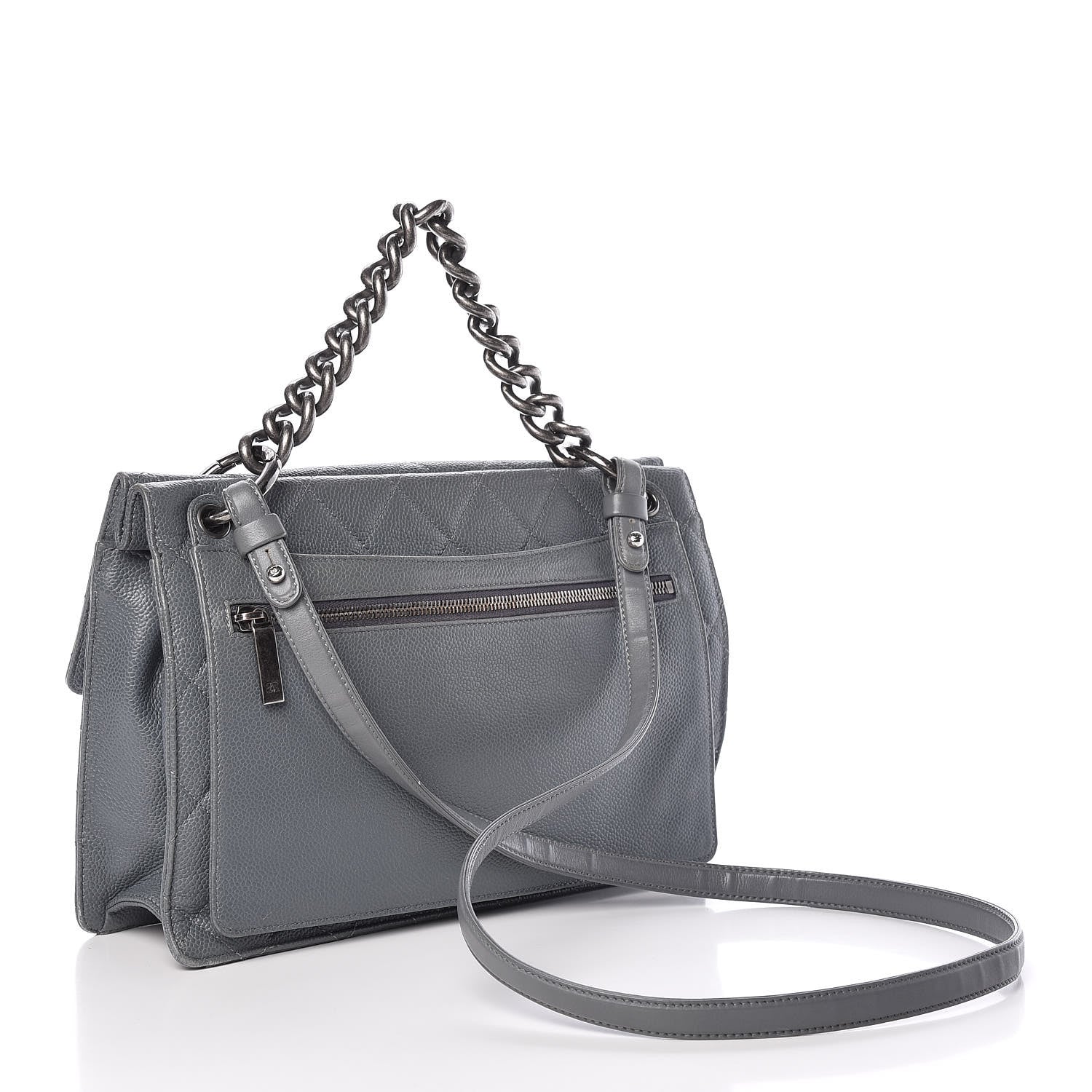 Chanel Caviar Quilted Large Retro Class Flap Grey 3 of 16