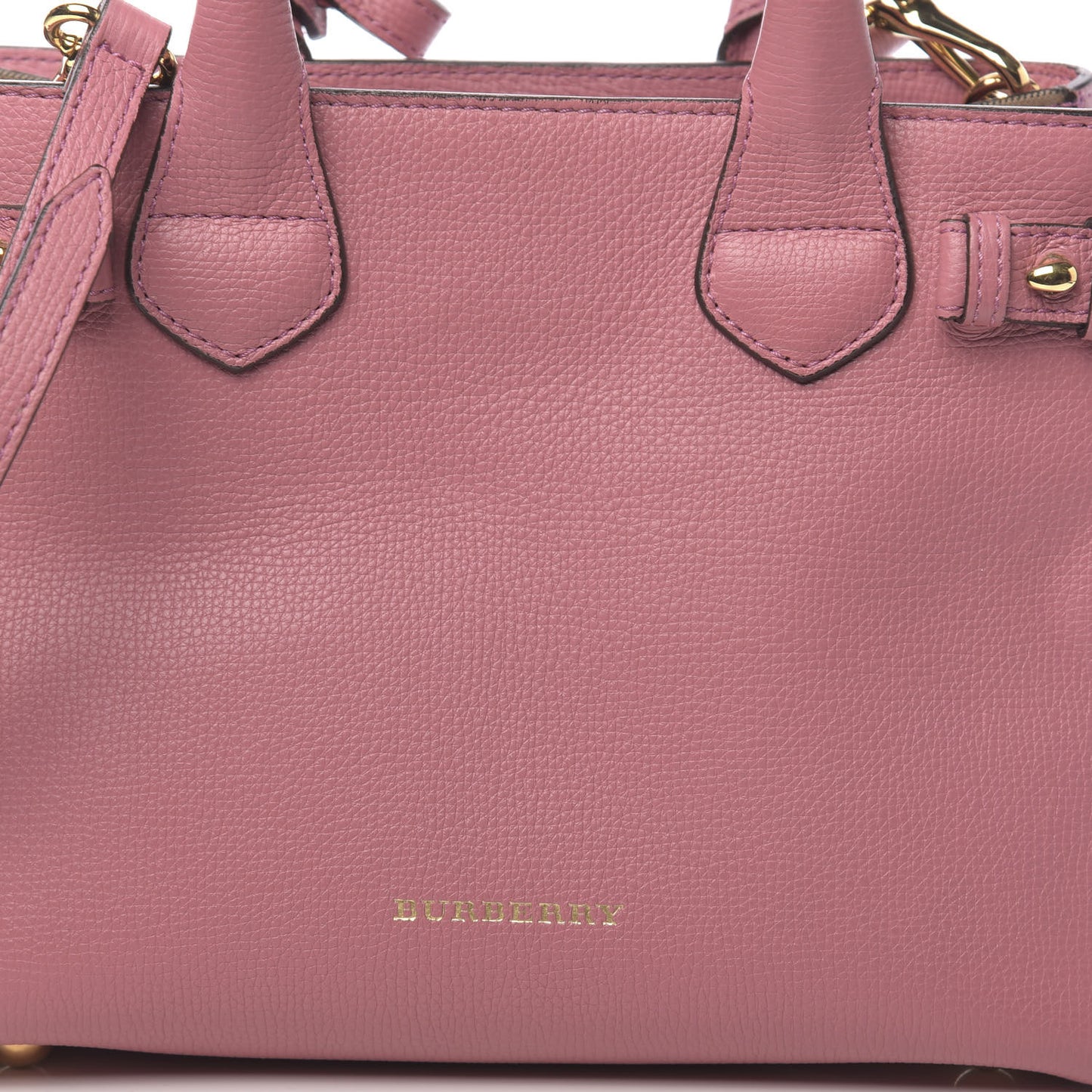 Grainy Calfskin House Check Small Banner Tote Mauve Pink