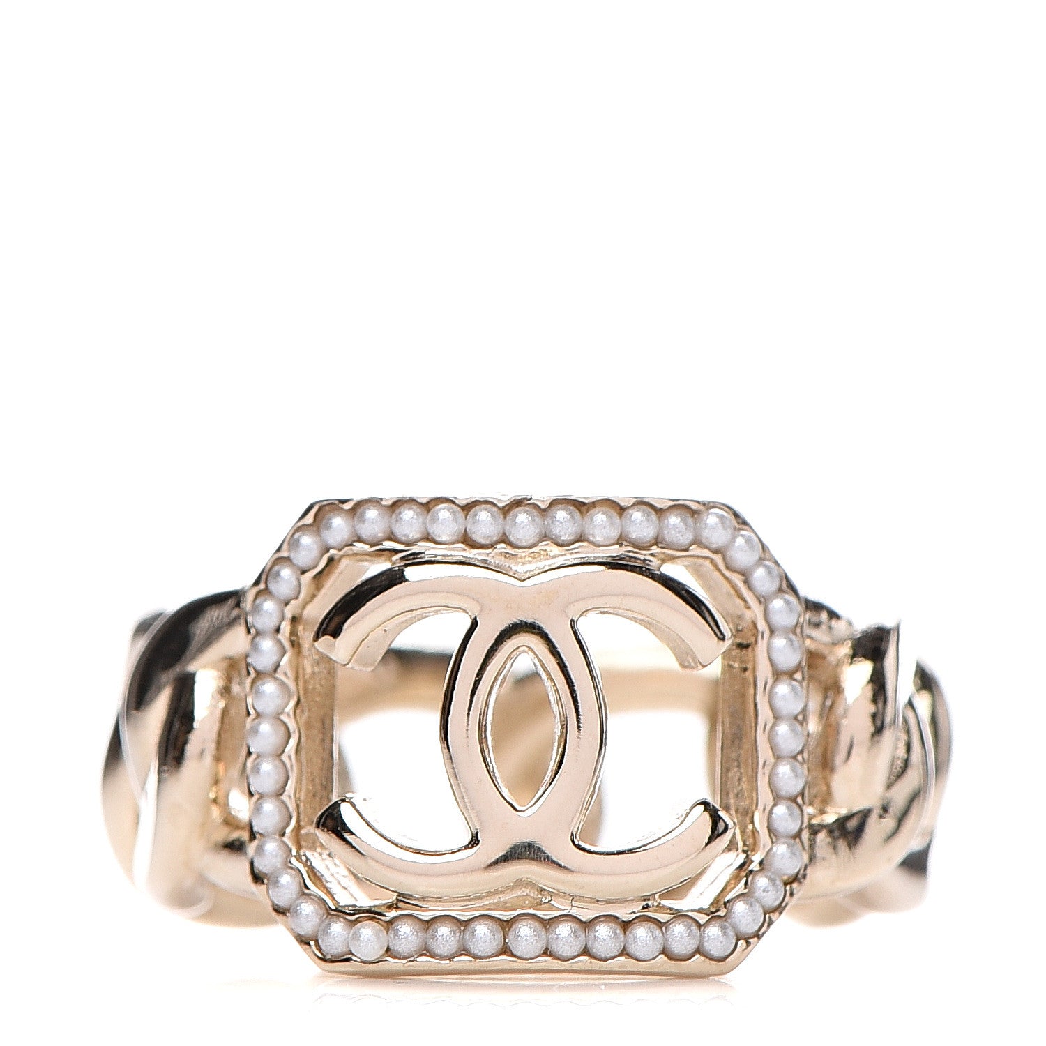 Chanel Pearl CC Ring S Gold 1 of 5