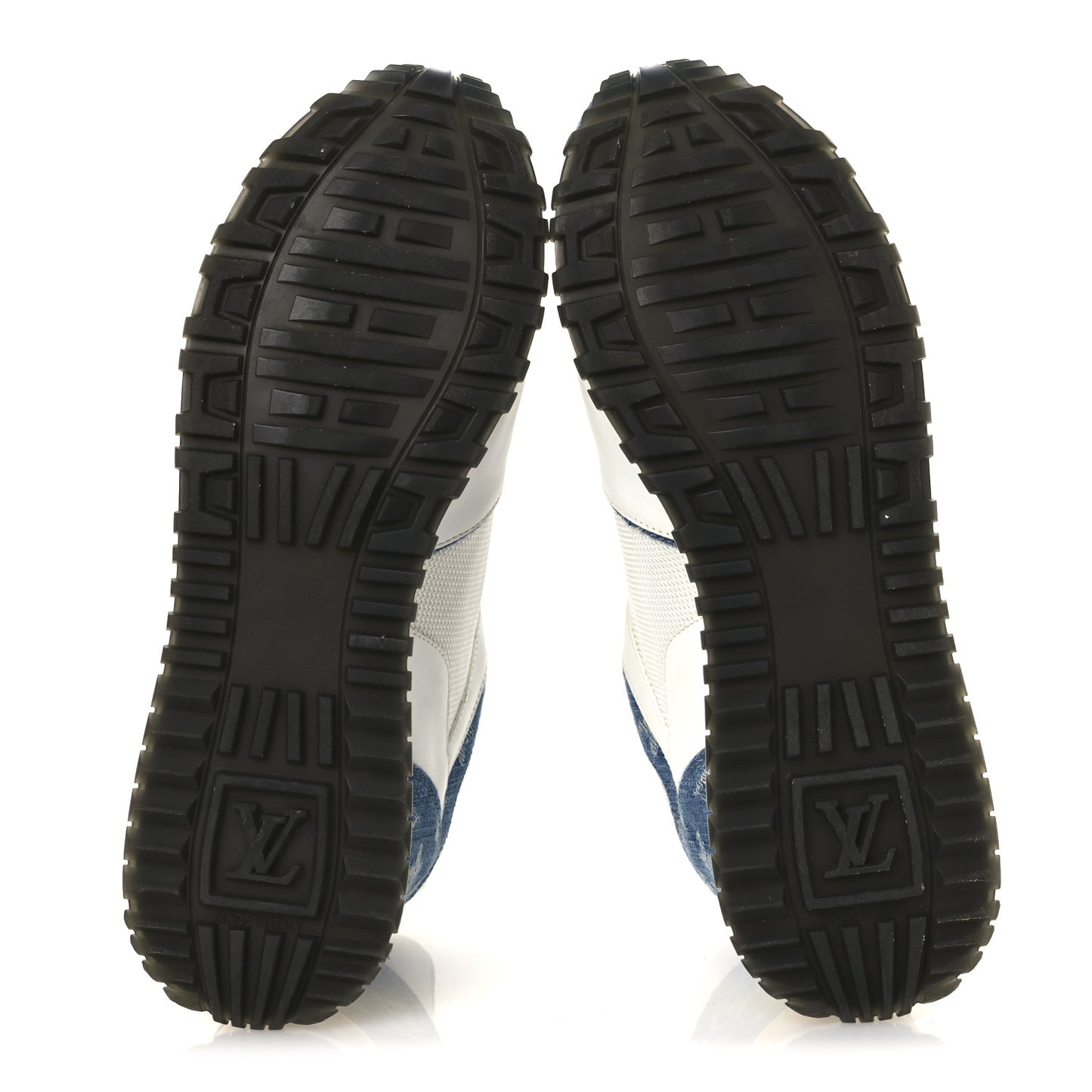 Calfskin Monogram Denim Run Away Sneakers 39 White