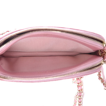 Chanel Iridescent Caviar Quilted Small Clutch With Chain Pink 11 of 22