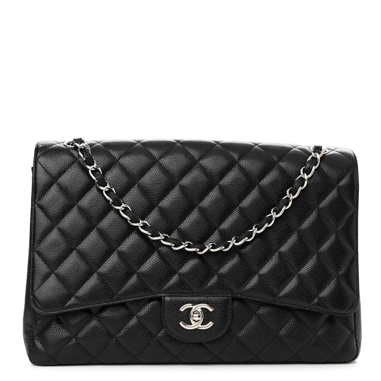 Caviar Quilted Maxi Single Flap Black