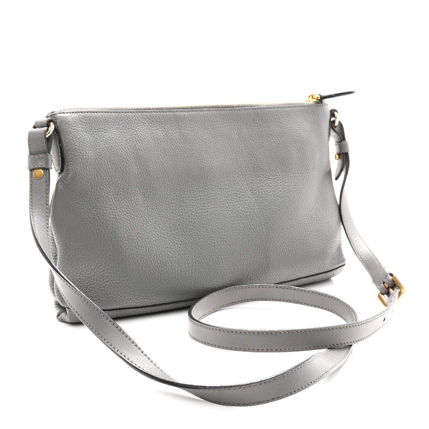 Vitello Phenix Zippered Shoulder Bag Marmo