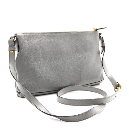 Prada Vitello Phenix Zippered Shoulder Bag Marmo 3 of 12