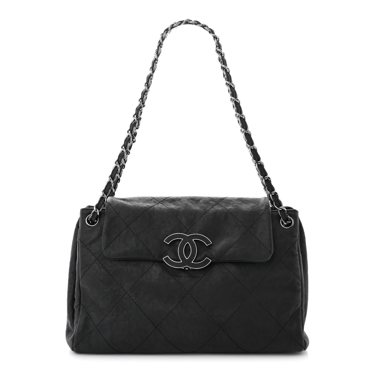 Chanel Calfskin Quilted Large Hamptons Flap Black 1 of 11