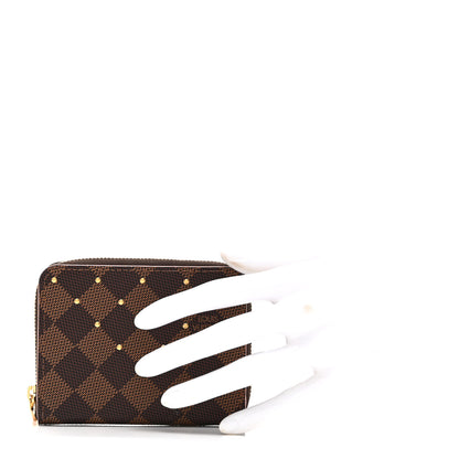 Louis Vuitton Damier Ebene Studded Zippy Coin Purse Rose Ballerine 2 of 8