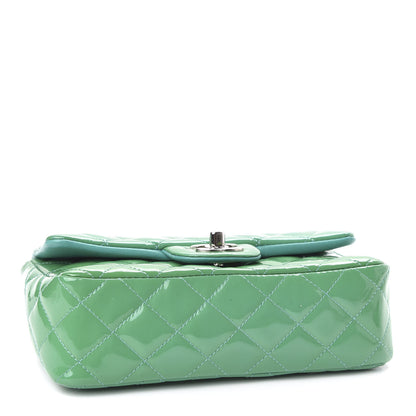Chanel Patent Calfskin Quilted Mini Rectangular Flap Green 4 of 12