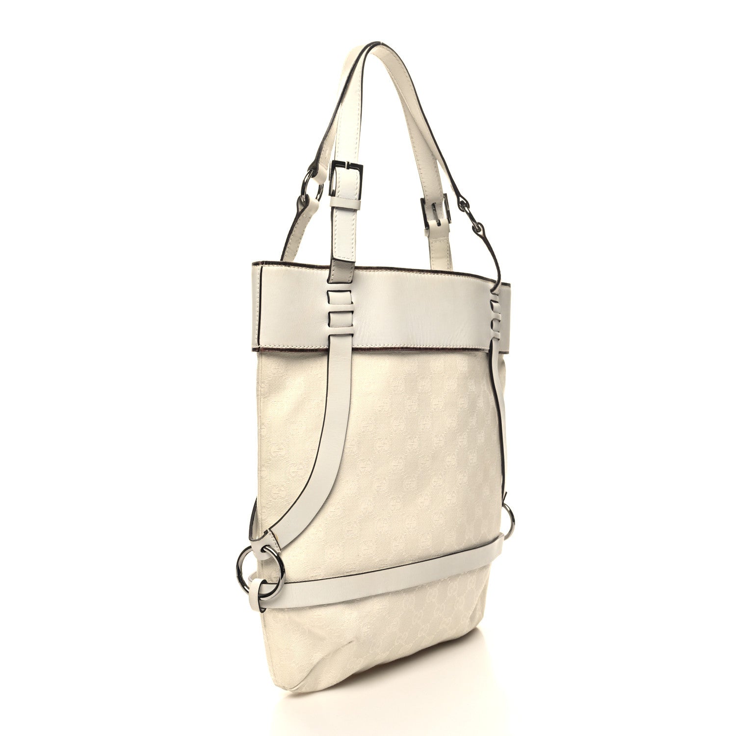 Gucci Monogram Calfskin Tote White 3 of 13