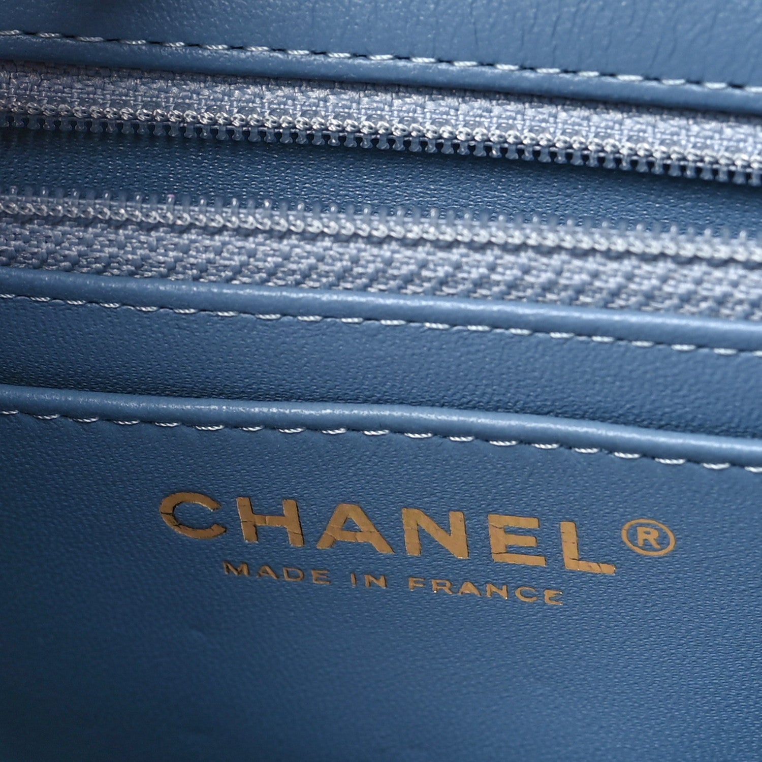 Chanel Printed Denim Quilted Mini Rectangular Flap Light Blue 7 of 12