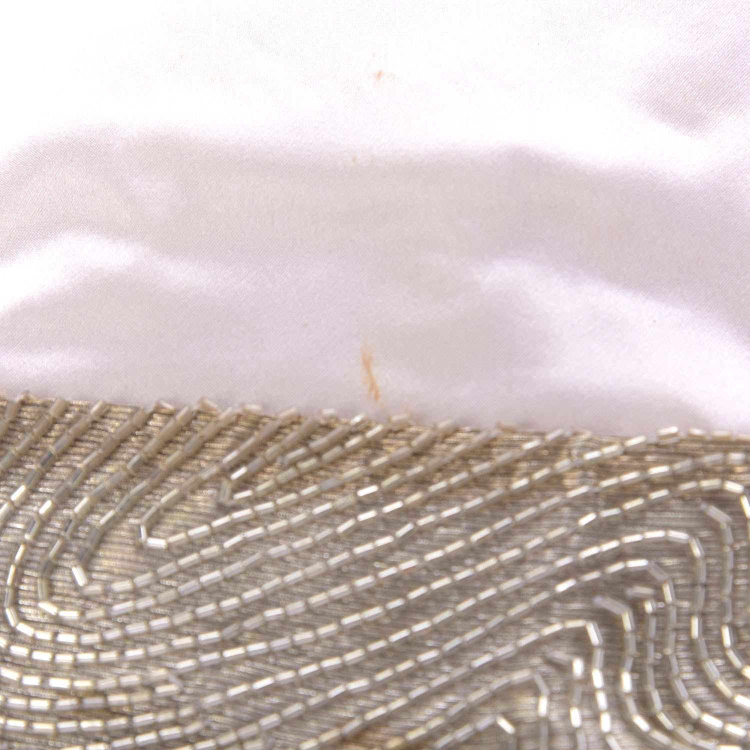 Christian Dior Beaded Fabric Flap Clutch Beige 9 of 10