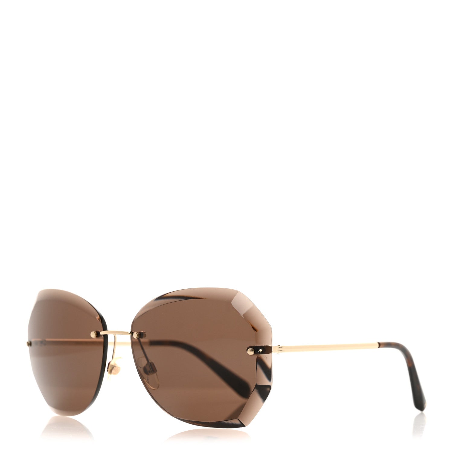 Chanel Metal Spring Round Sunglasses 4220 Gold Brown 1 of 8