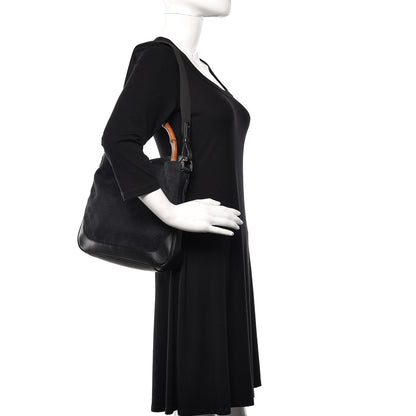 Gucci Monogram Bamboo Top Handle Bag Black 2 of 10