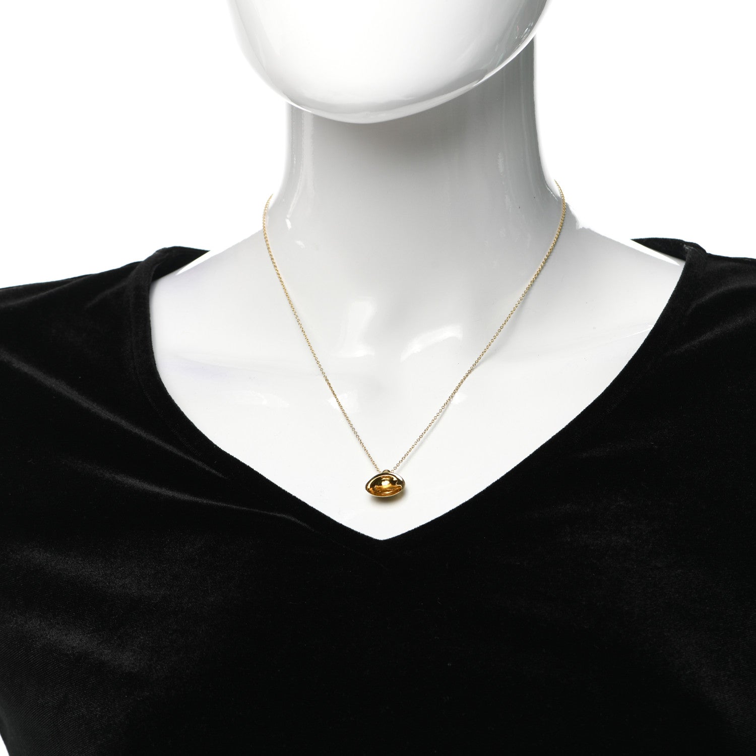 Tiffany 18K Yellow Gold Elsa Peretti Cat Island Beach Shell Pendant Necklace 2 of 5