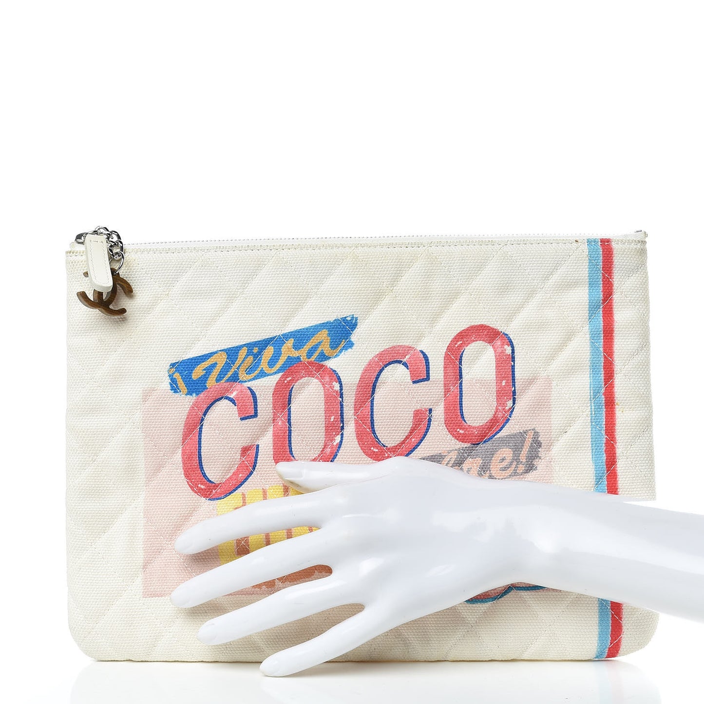Canvas Large Coco Cuba Cosmetic Case Yellow Turquoise