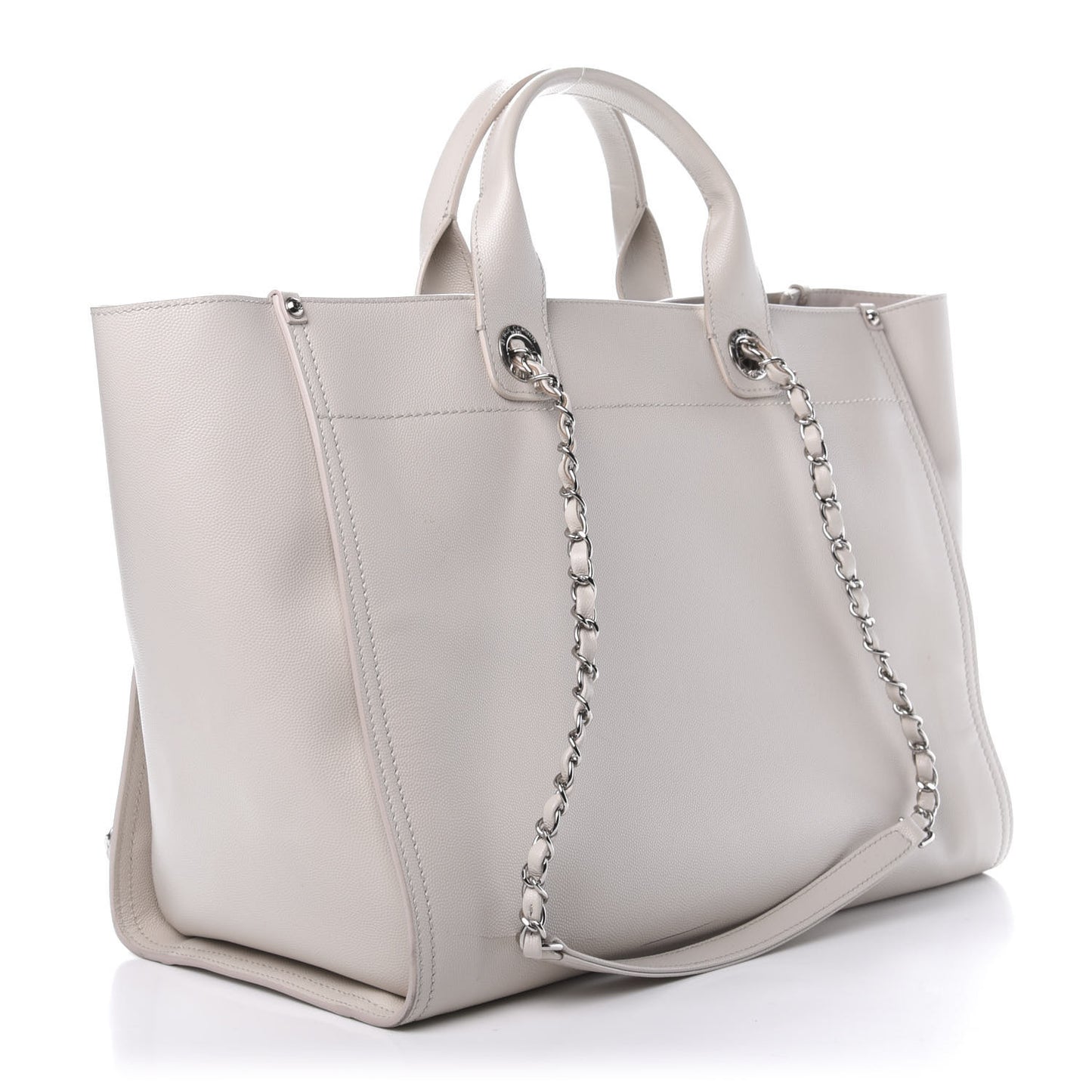 Caviar Medium Studded Deauville Tote Beige