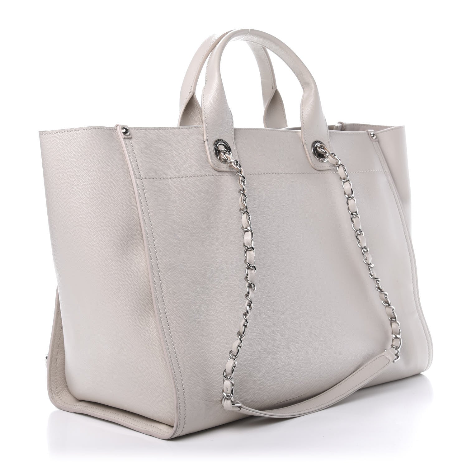 Chanel Caviar Medium Studded Deauville Tote Beige 3 of 12