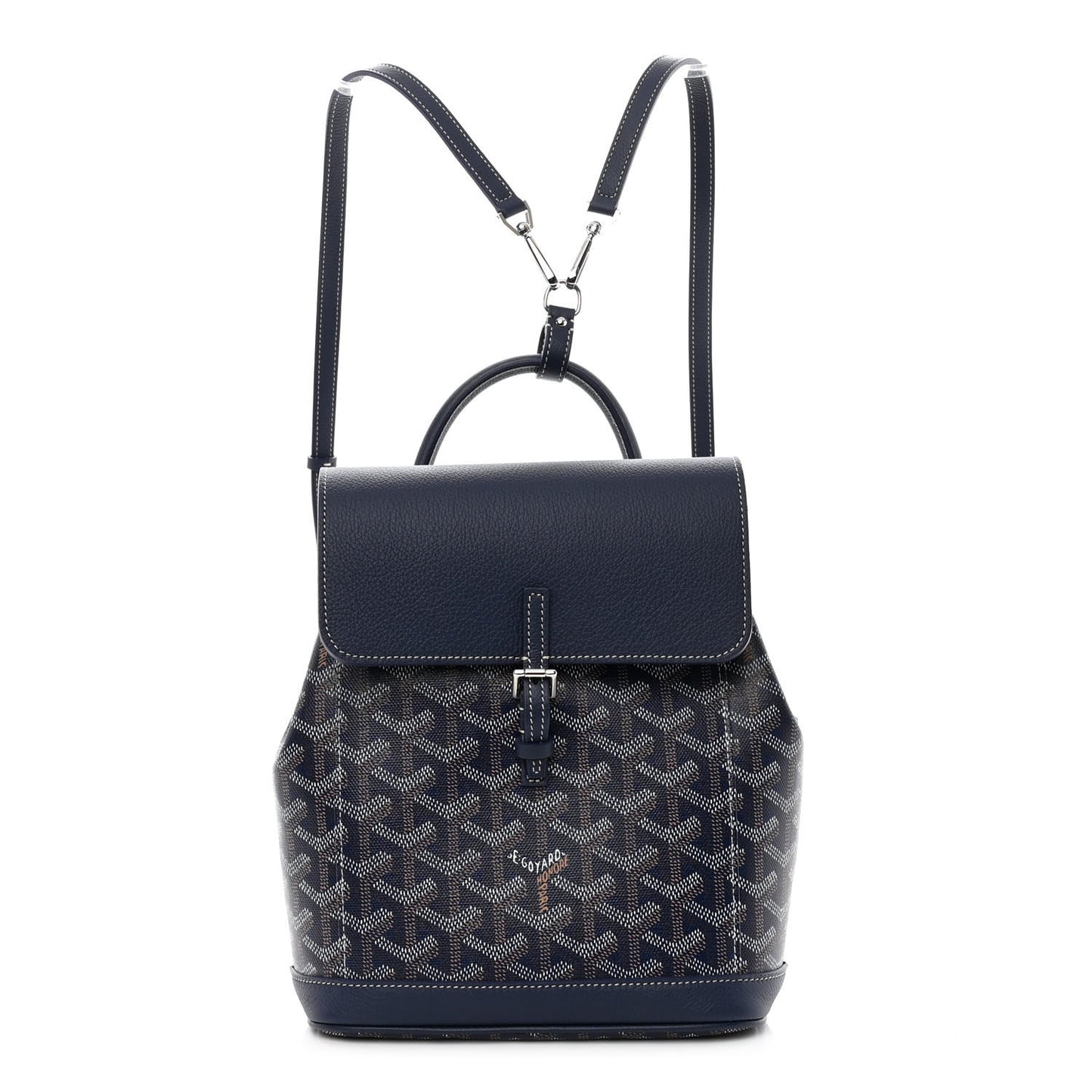 Goyardine Calfskin Mini Alpin Backpack Navy